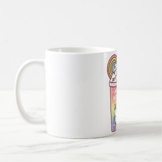 Schattigee regenboog eenhoorn milkshake koffiemok