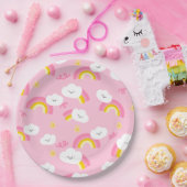 Schattigee regenboog en wolken Papier Bord (Feest)