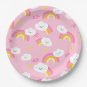 Schattigee regenboog en wolken Papier Bord (Voorkant)