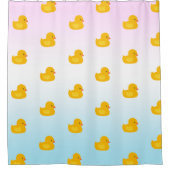 Schattigee Regenboog geel eendenpatroon blauw grad Douchegordijn (Voorkant)