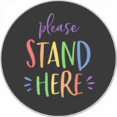 Schattigee regenboog gelieve te staan hier grote v sticker (Voorkant)