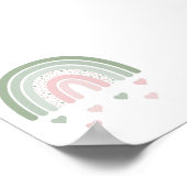 Schattigee regenboog harten Boho kwekerij Poster (Hoek)