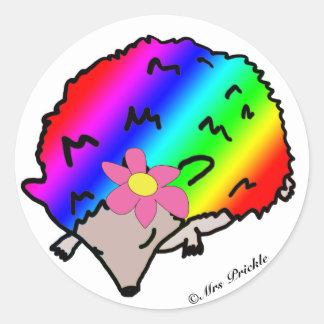 Schattigee Regenboog Hedgehog met Bow Stickers