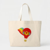 Schattigee Regenboog Hete Luchtballon Fun Art Desi Grote Tote Bag (Voorkant)