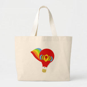 Schattigee Regenboog Hete Luchtballon Fun Art Desi Grote Tote Bag