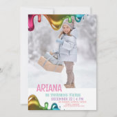 Schattigee regenboog Kinder foto 3e slijm verjaard Kaart (Voorkant)