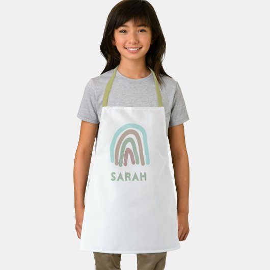 Schattigee regenboog kleurrijke Kinder naam Schort (Insitu)