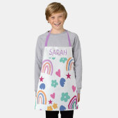 Schattigee regenboog kleurrijke Kinder naam Schort (Gedragen)