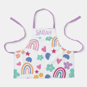 Schattigee regenboog kleurrijke Kinder naam Schort (Voorkant)