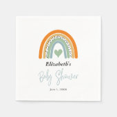 Schattigee regenboog met Heart Boy Baby shower Servet (Voorkant)