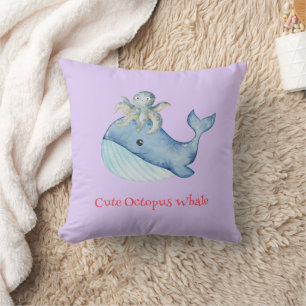 Schattigee regenboog octopus Walvis Verjaardagsfee Kussen