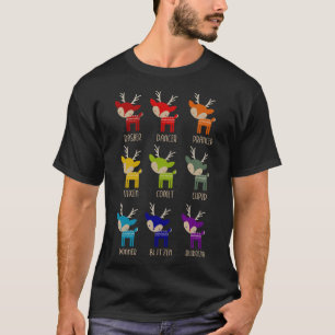 Schattigee regenboog rendier Tacky Christmas T-shirt