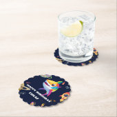 Schattigee regenboog Shark Galaxy Rocket verjaarda Kartonnen Onderzetters (Insitu)