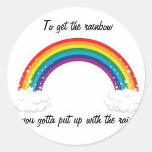 Schattigee Regenboog Sticker! Ronde Sticker