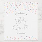 Schattigee regenboog strooit Baby strooidouche Wijn Etiket (Enkel label)