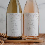 Schattigee regenboog strooit Baby strooidouche Wijn Etiket