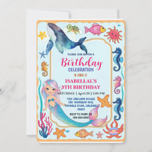 Schattigee regenboog zeemeermin schildpad walvis v save the date