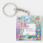 Schattigee Regenboog zeemeermin vis schildpad ster Sleutelhanger (voorkant)