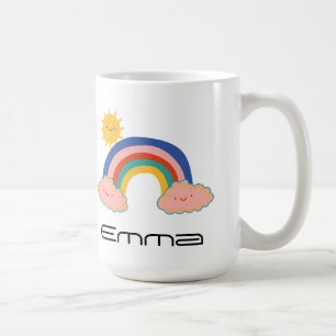 Schattigee regenboog zon Kinder terug naar school Koffiemok