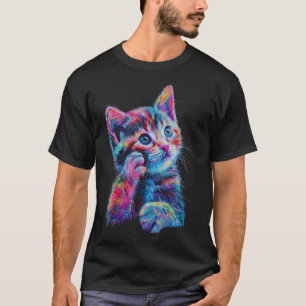 Schattigee regenboogkat voor dames meisjes Mannen T-shirt