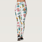 Schattigee regenhonden en katten met paraplu’s leggings (Achterkant)