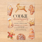 Schattigee Rendier Cookie Decorating Party Acryl Uitnodigingen (Voorkant)