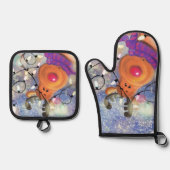 Schattigee Rendier Kerstoven Mitt & Pot Holder Set (Voorkant)