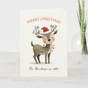 Schattigee rendier retro kerst Kaart