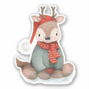 Schattigee rendieren illustratie kerst sticker