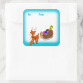 Schattigee rendieren kerst naar/van label w border (Tas)