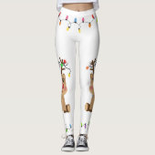 Schattigee rendieren kerstverlichting leggings (Voorkant)