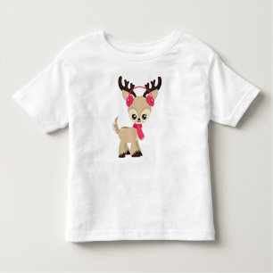 Schattigee rendieren, kleine rendieren, rode sjaal kinder shirts