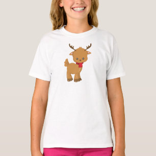 Schattigee rendieren, kleine rendieren, sjaal, gew t-shirt