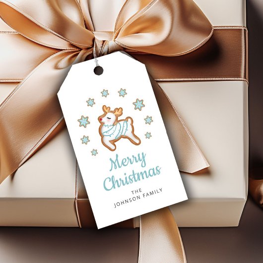 Schattigee rendieren Merry Christmas Classic Cadeaulabel