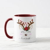 Schattigee rendieren Merry Christmas Gift Maroon C Mok (Links)
