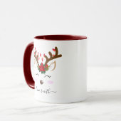 Schattigee rendieren Merry Christmas Gift Maroon C Mok (Voorkant links)
