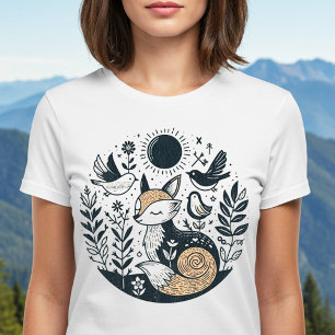 Schattigee Reto Fox Natuur illustratie T-shirt