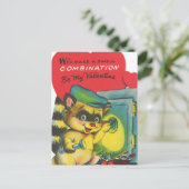 Schattigee reto Valentijn wasbeer Briefkaart (Staand voorkant)