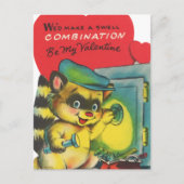 Schattigee reto Valentijn wasbeer Briefkaart (Voorkant)