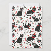 Schattigee Retro Black Cats Kerst Flat Vakantie Ka Feestdagenkaart