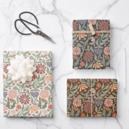 Schattigee  retro bloemen inpakpapier vellen