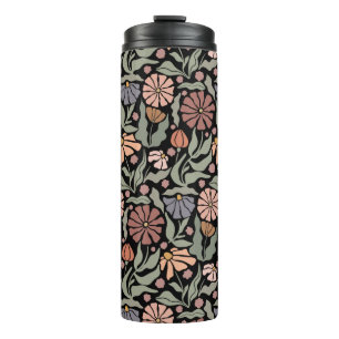 Schattigee Retro Bloemen Thermische Tumbler Thermosbeker