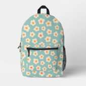 Schattigee Retro Blue Daisy Pattern Rugzak (Voorkant)