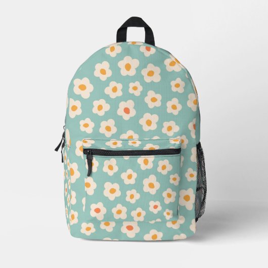 Schattigee Retro Blue Daisy Pattern Rugzak (Voorkant)