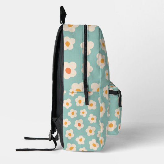 Schattigee Retro Blue Daisy Pattern Rugzak (Links)