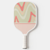 Schattigee Retro Blush Roze Monogrammed Initialen Pickleball Paddle (Achterkant)