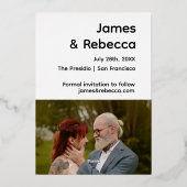 Schattigee retro boho minimalistische eigenzinnige folie uitnodiging (Achterkant)