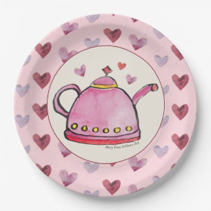Schattigee Retro Boho Valentijnsdag Dames Tea Part Papieren Bordje