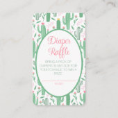 Schattigee Retro Cactus Floral Baby shower Luier R Informatiekaartje (Voorkant)