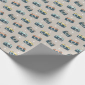 Schattigee Retro Camera's op Zand Cadeaupapier (Hoek)